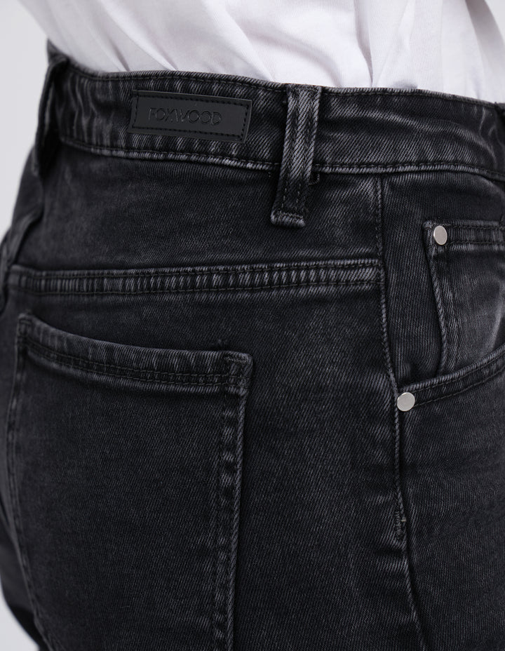 Enmore Wide Leg Jean- Washed Black