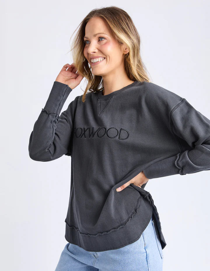 Washed Simplified Crew- Washed Black