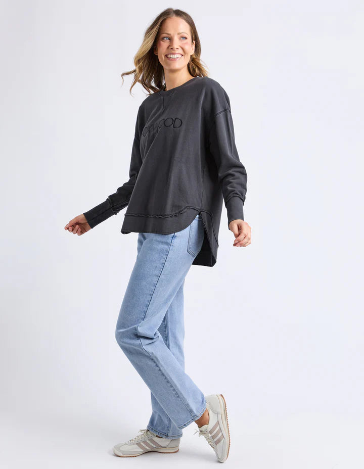 Washed Simplified Crew- Washed Black