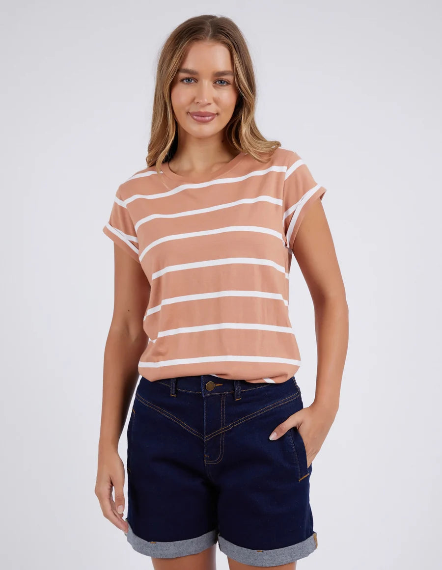 Manly Stripe Tee- Clay