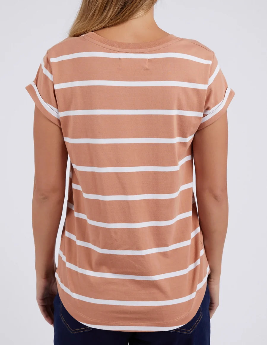 Manly Stripe Tee- Clay