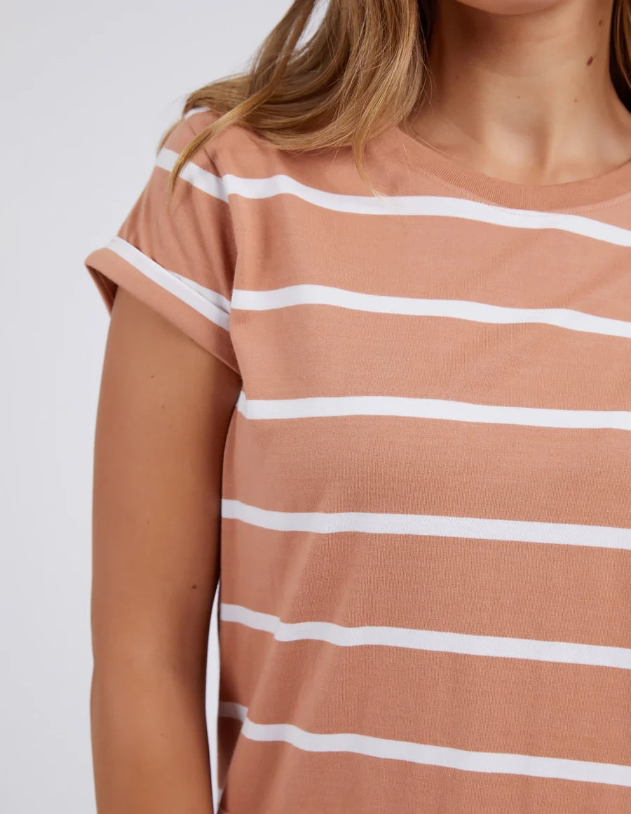 Manly Stripe Tee- Clay