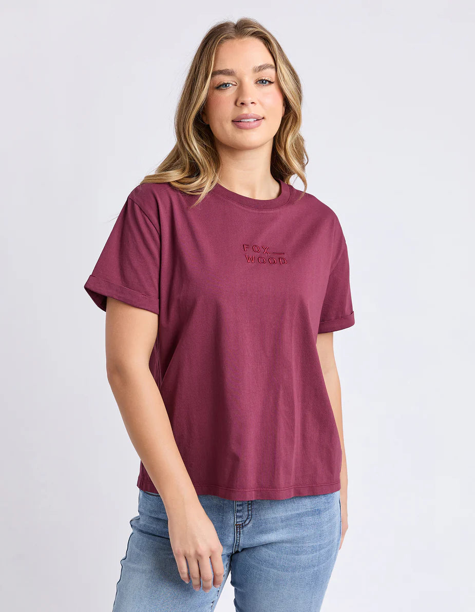 Huntleigh Oversized Tee- Wine