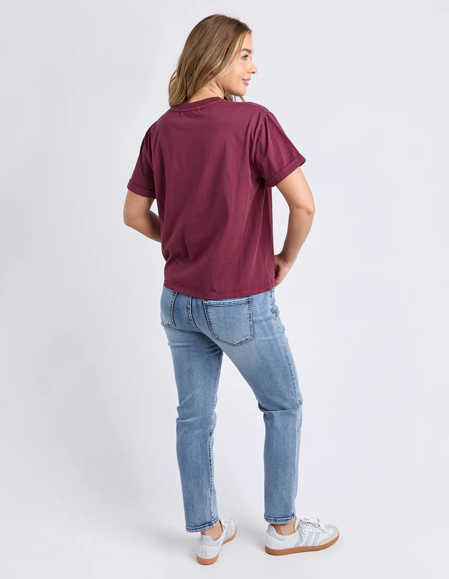 Huntleigh Oversized Tee- Wine