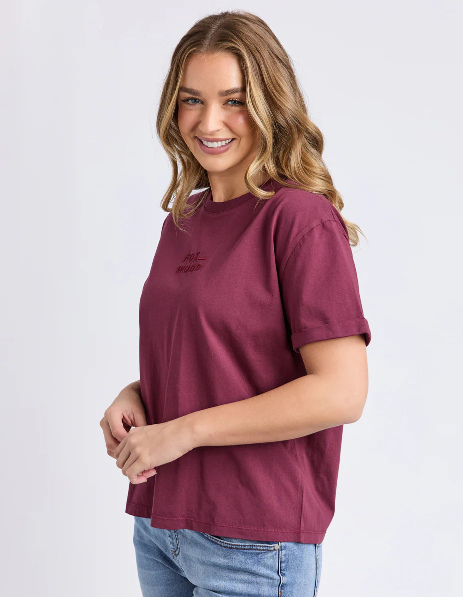 Huntleigh Oversized Tee- Wine