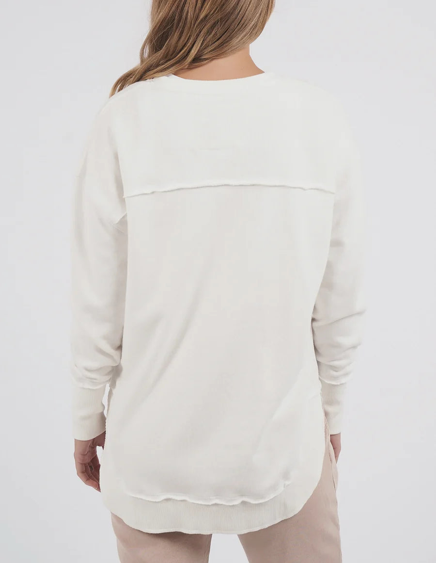 Simplified Tonal Crew- Vintage White