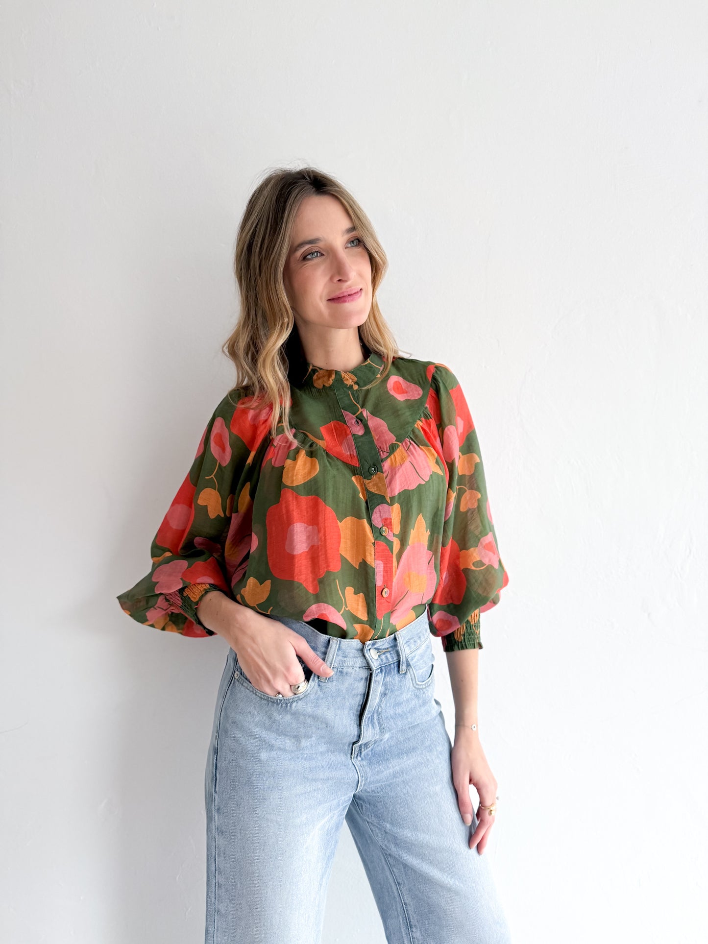 Green Garden Floral Shirt