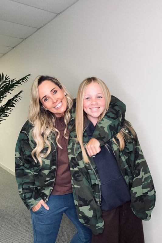 Camo Pink Lined Bomber Jacket