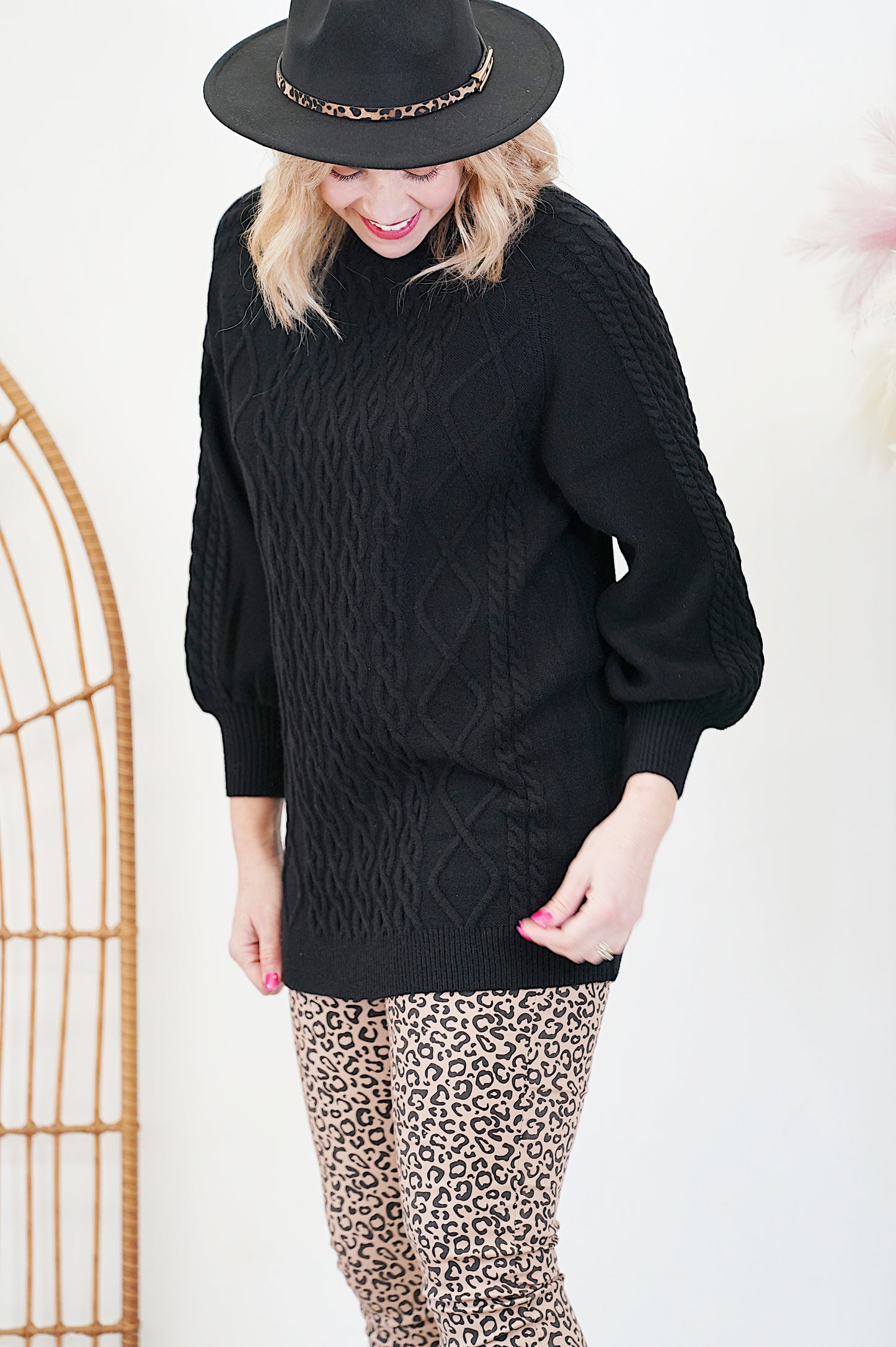 Chunky Long Line Knit - Black