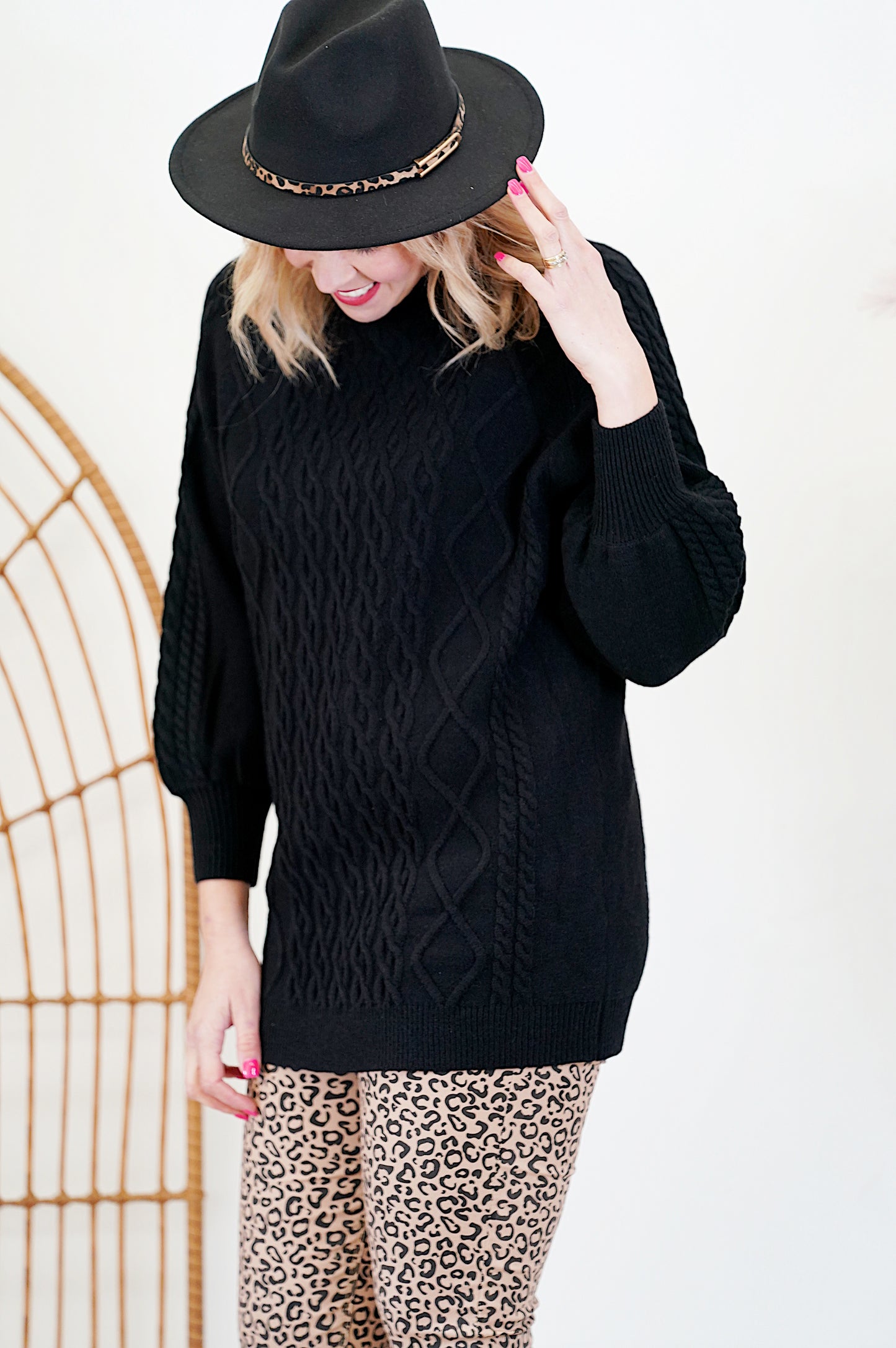 Chunky Long Line Knit - Black