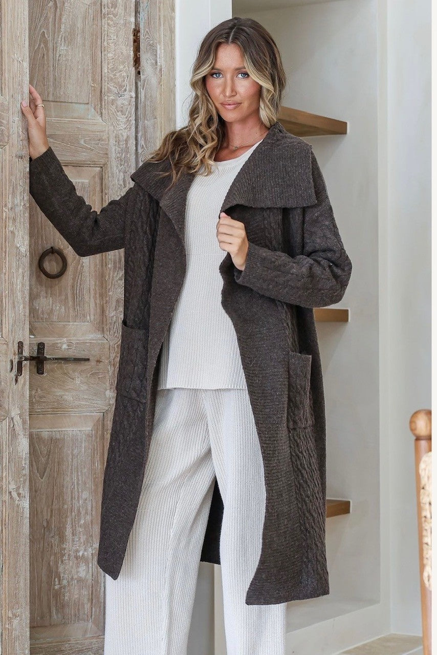 Long Line Choc Cardigan