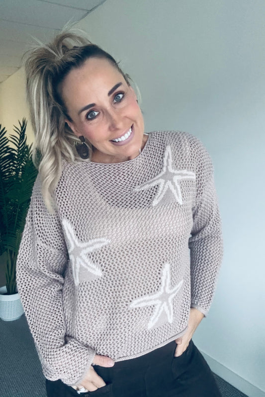 Star Fish Knit- Taupe