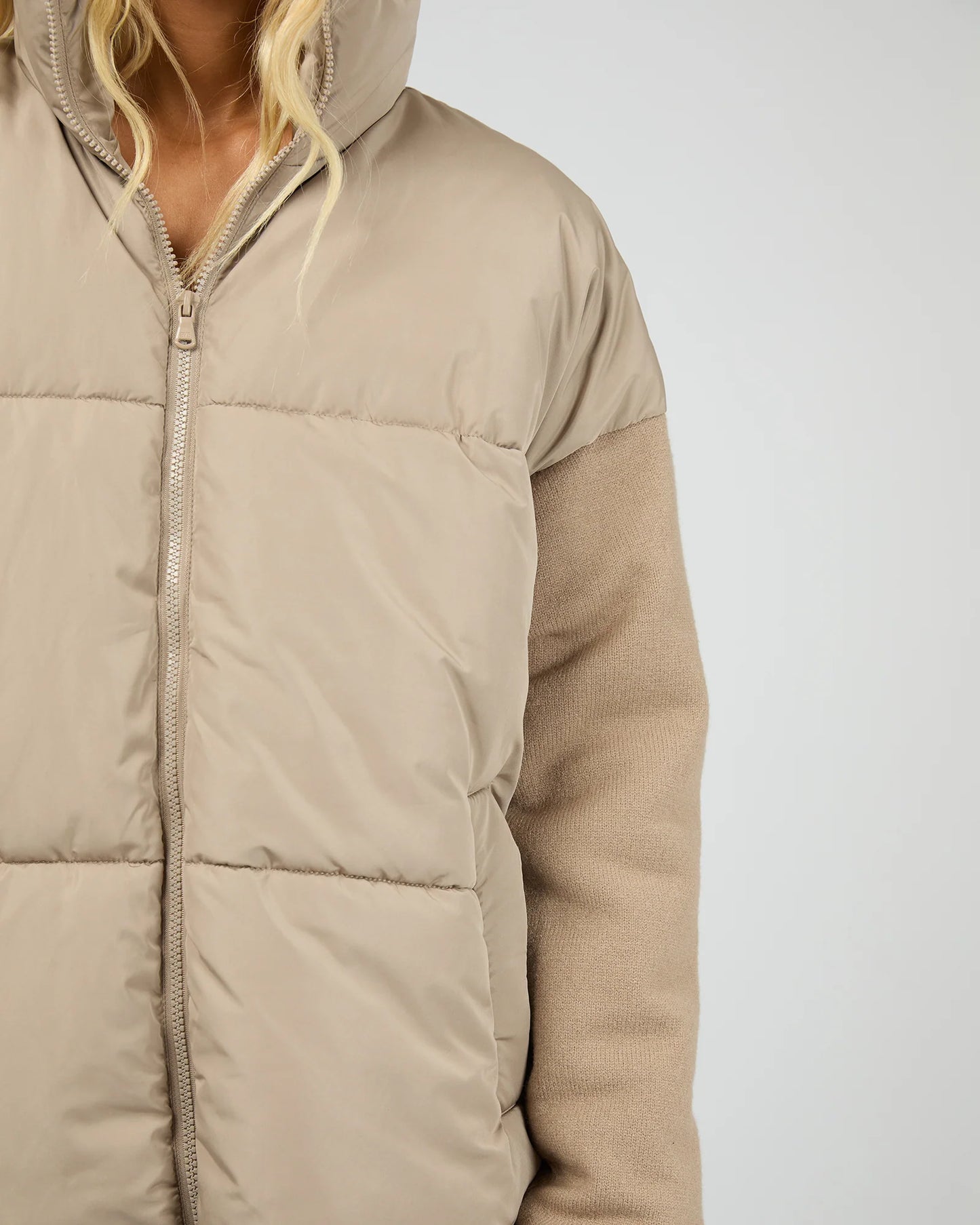 Luxe Knit Puffer- Stone