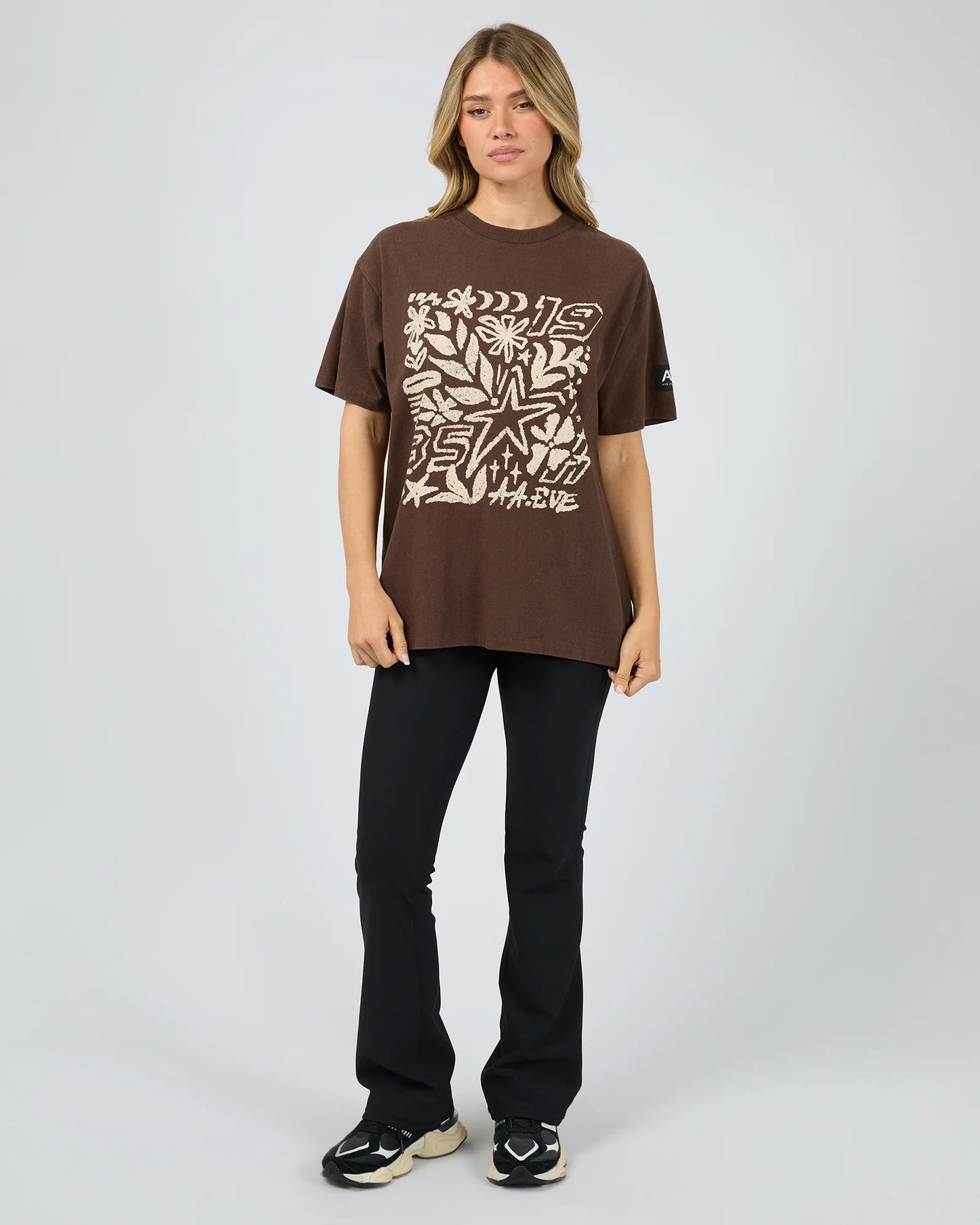 Centered Relaxed Tee- Brown