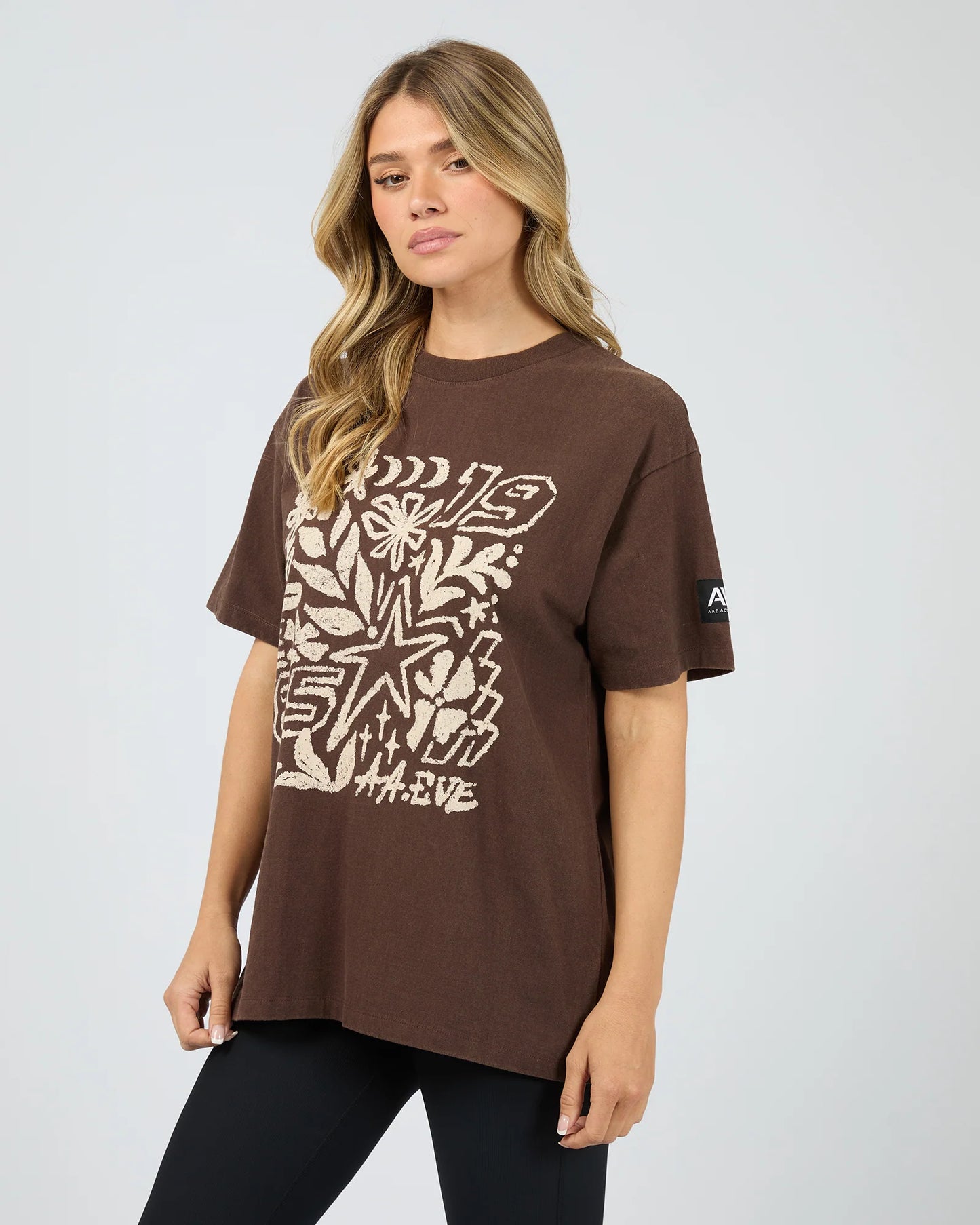 Centered Relaxed Tee- Brown