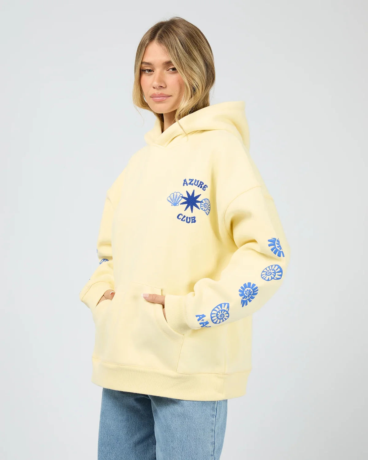 Azure Club Relaxed Hoodie- Yellow