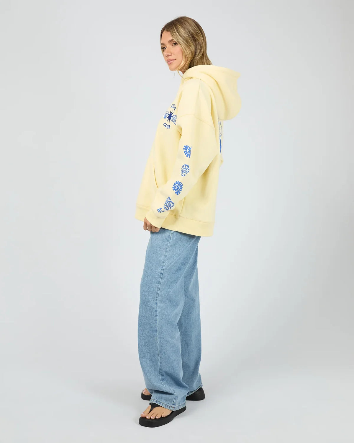 Azure Club Relaxed Hoodie- Yellow