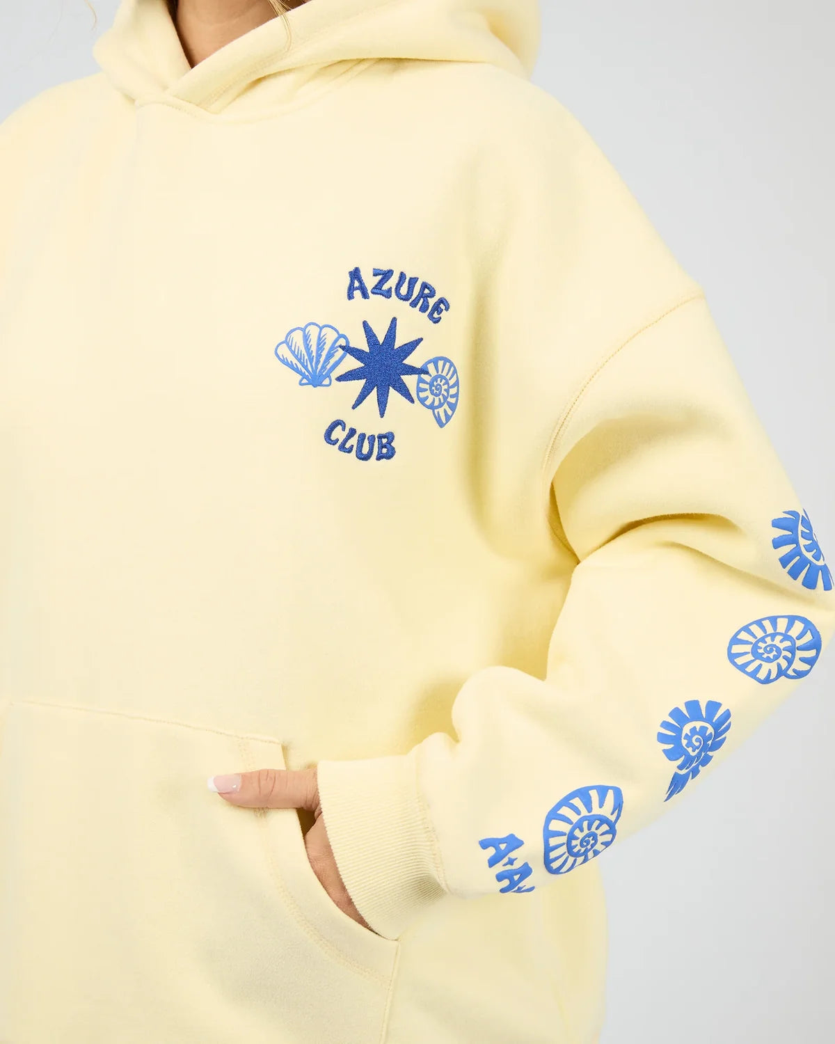 Azure Club Relaxed Hoodie- Yellow
