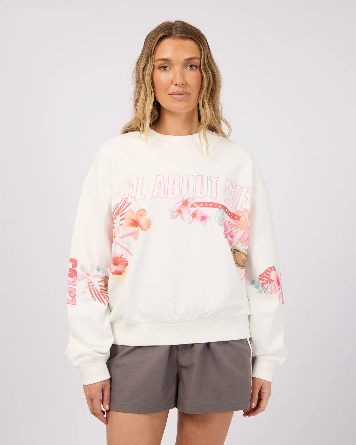 Hawaiian Hibiscus Box Crew - Vintage White