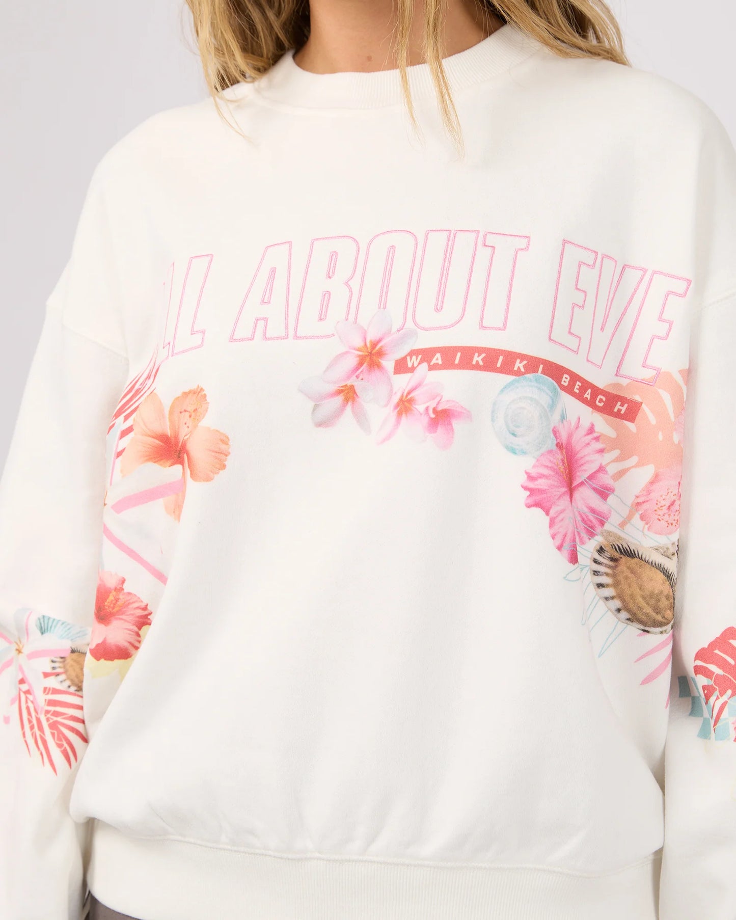 Hawaiian Hibiscus Box Crew - Vintage White