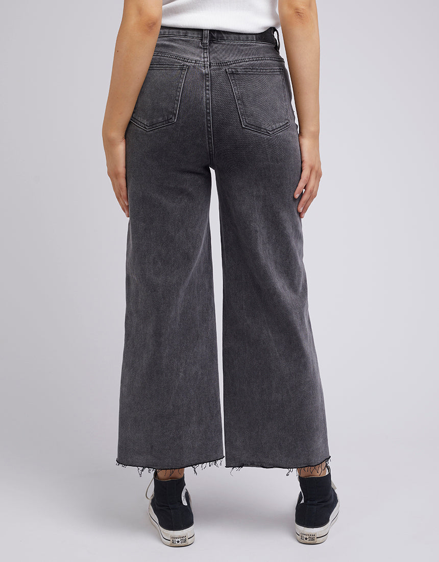 Charlie High Rise Wide Leg Jean- Washed Black