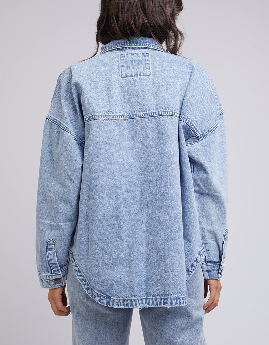 Dale Denim Shacket - Light Blue