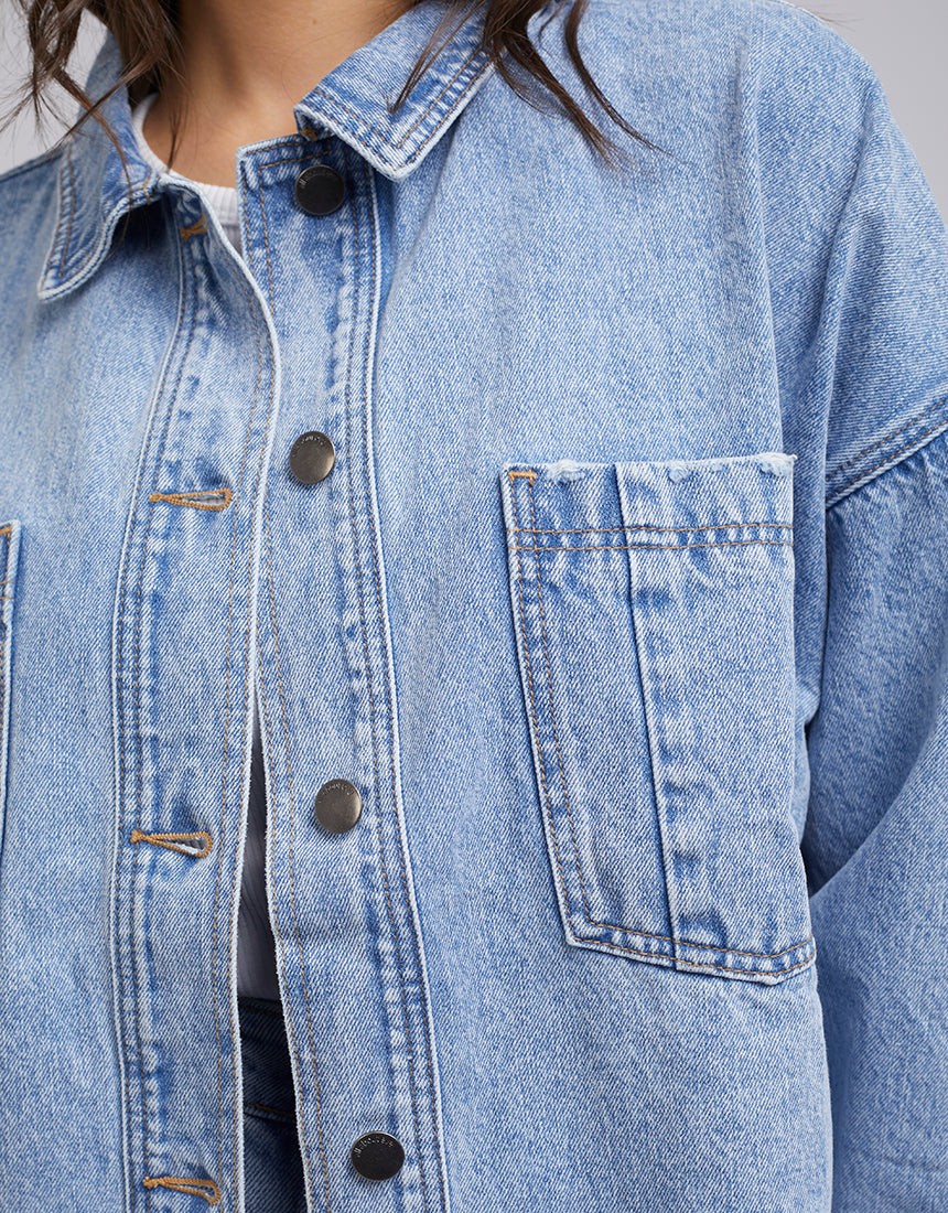 Dale Denim Shacket - Light Blue