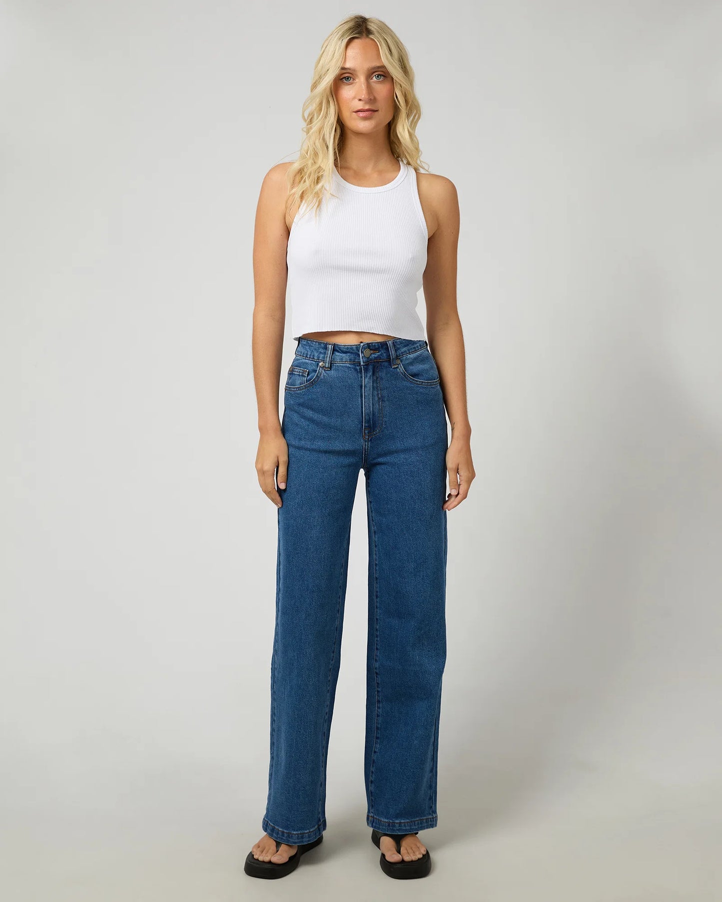 Jacqui Wide Leg Jean- Heritage Blue