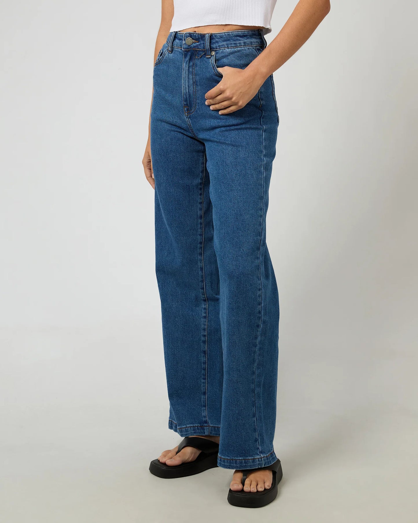 Jacqui Wide Leg Jean- Heritage Blue