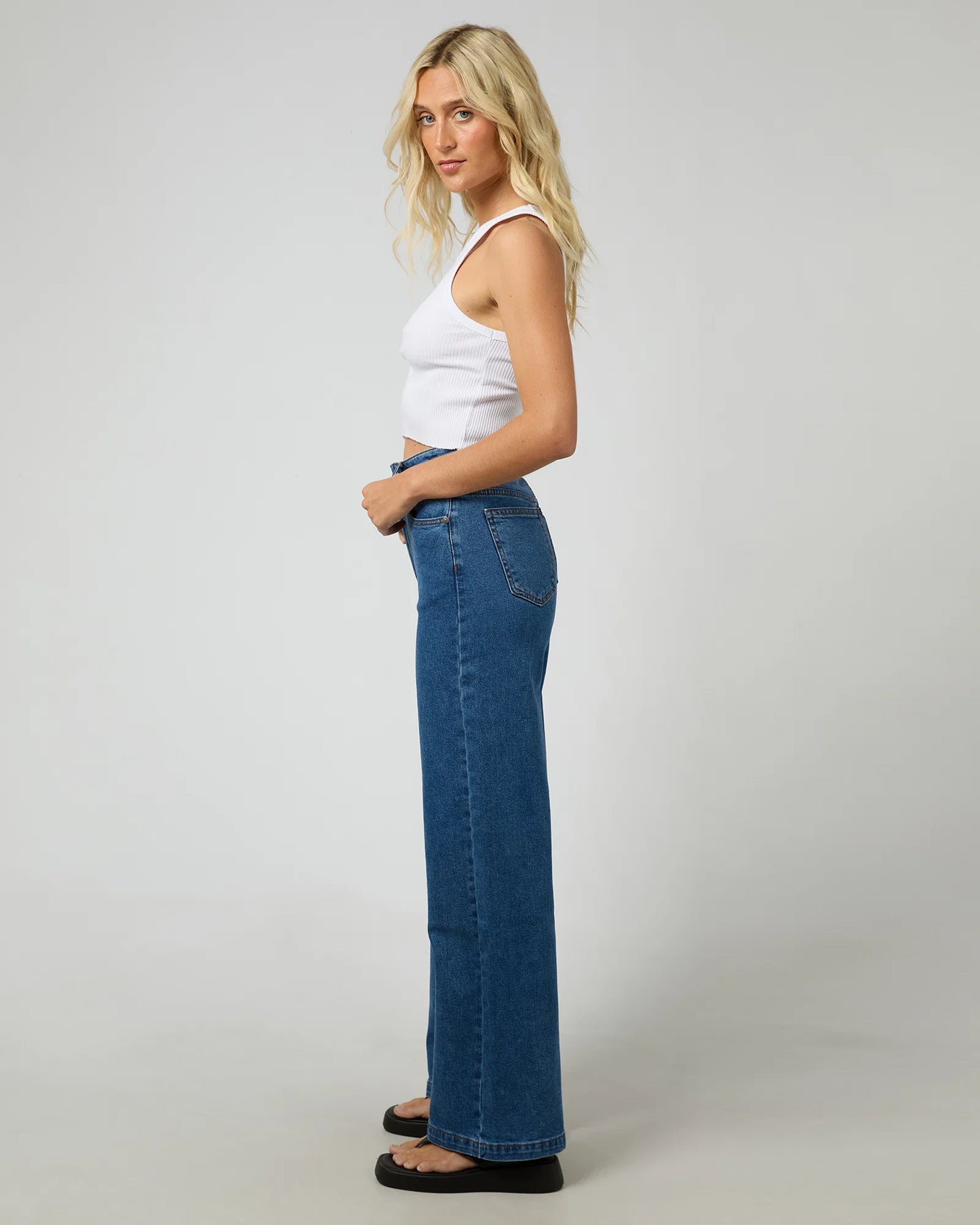 Jacqui Wide Leg Jean- Heritage Blue