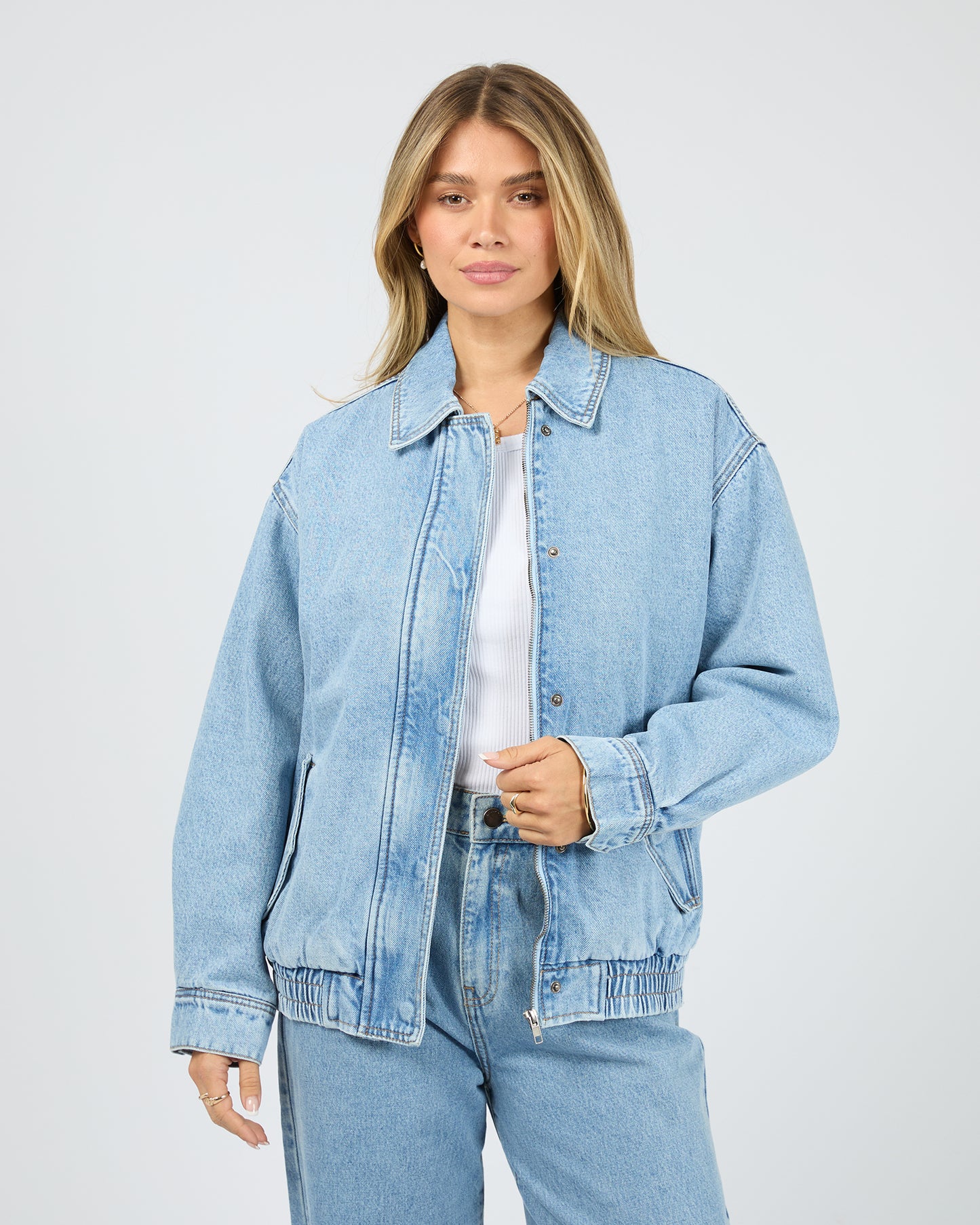 Max Bomber Jacket- Light Blue