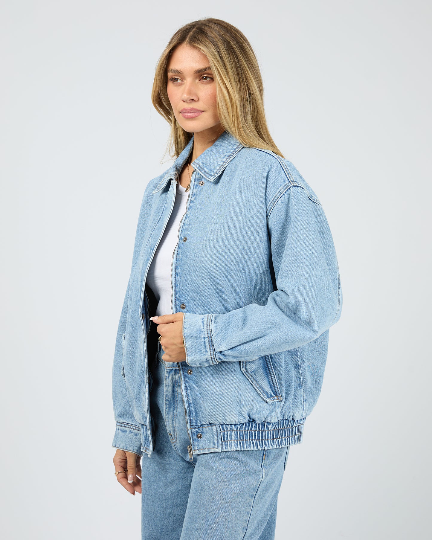 Max Bomber Jacket- Light Blue