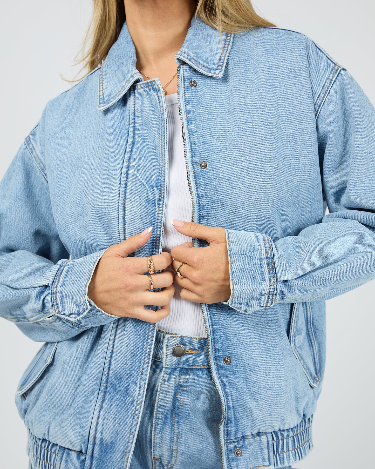 Max Bomber Jacket- Light Blue