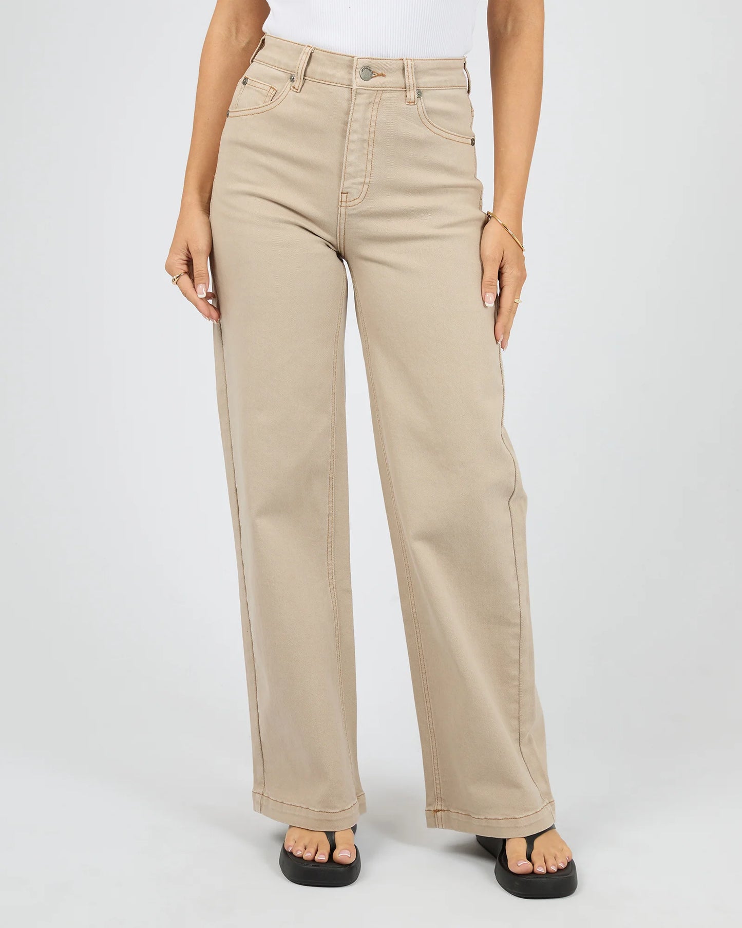 Jacqui Wide Leg Jean- Beige