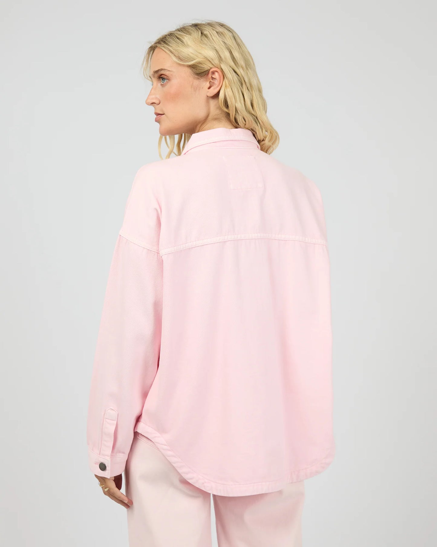 Dale Denim Shacket - Pink