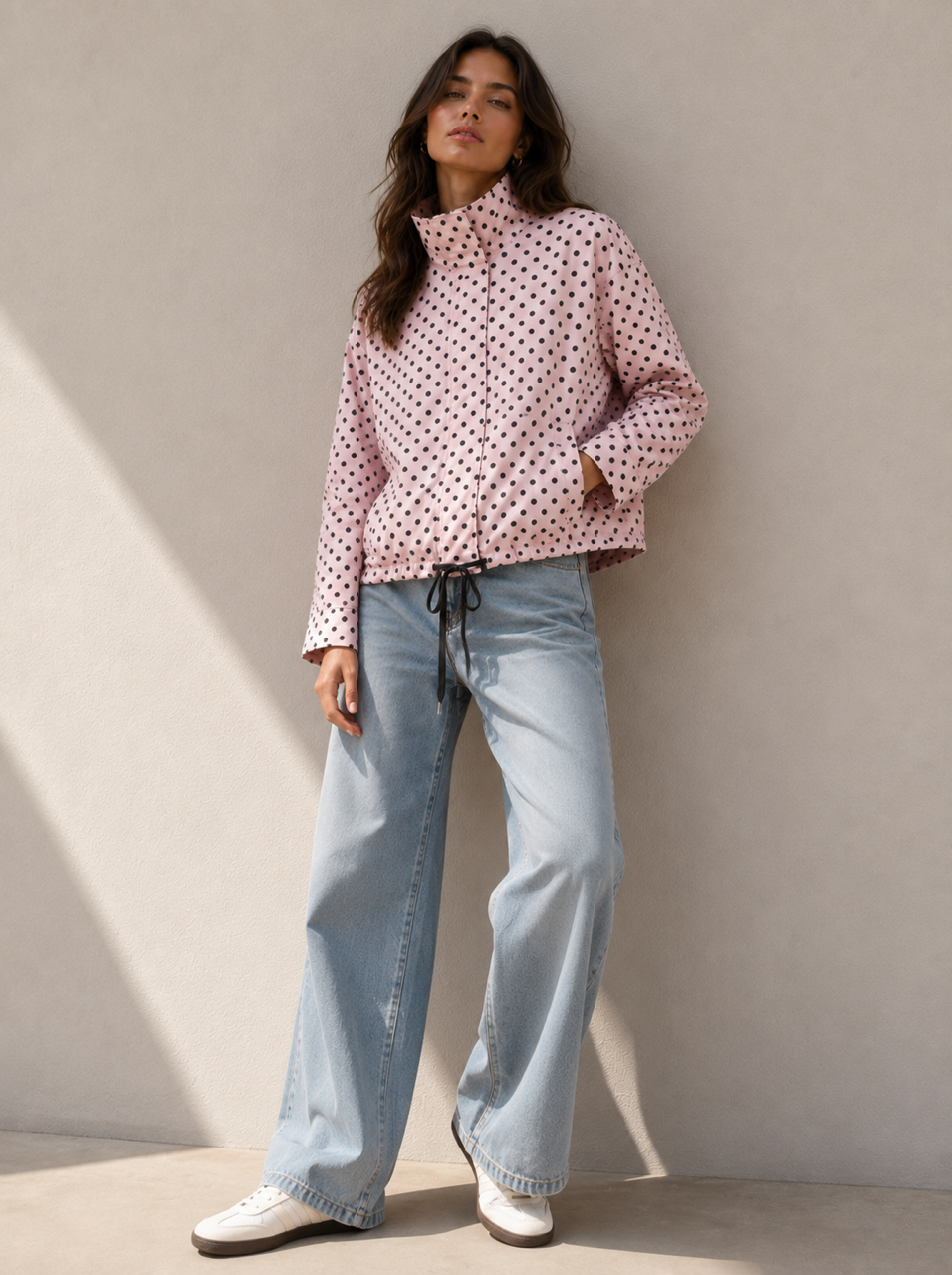 Polka Dot Spray Jacket - Pink