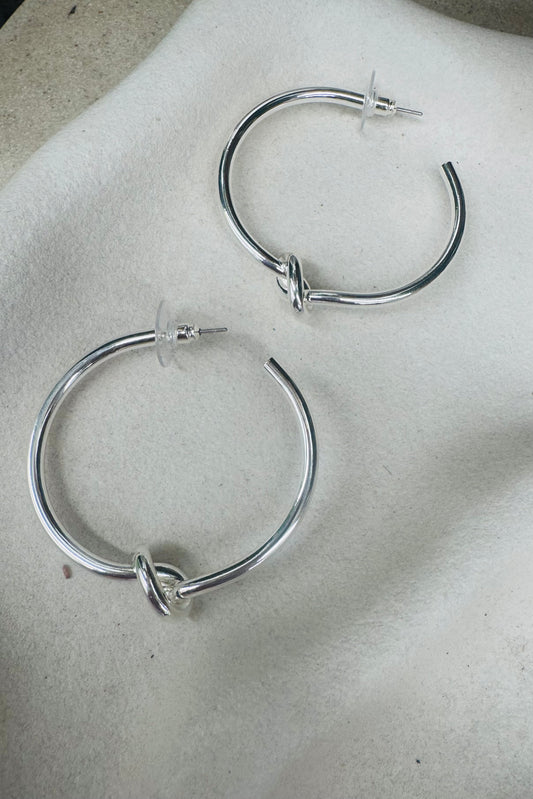 Knot Hoop- Silver
