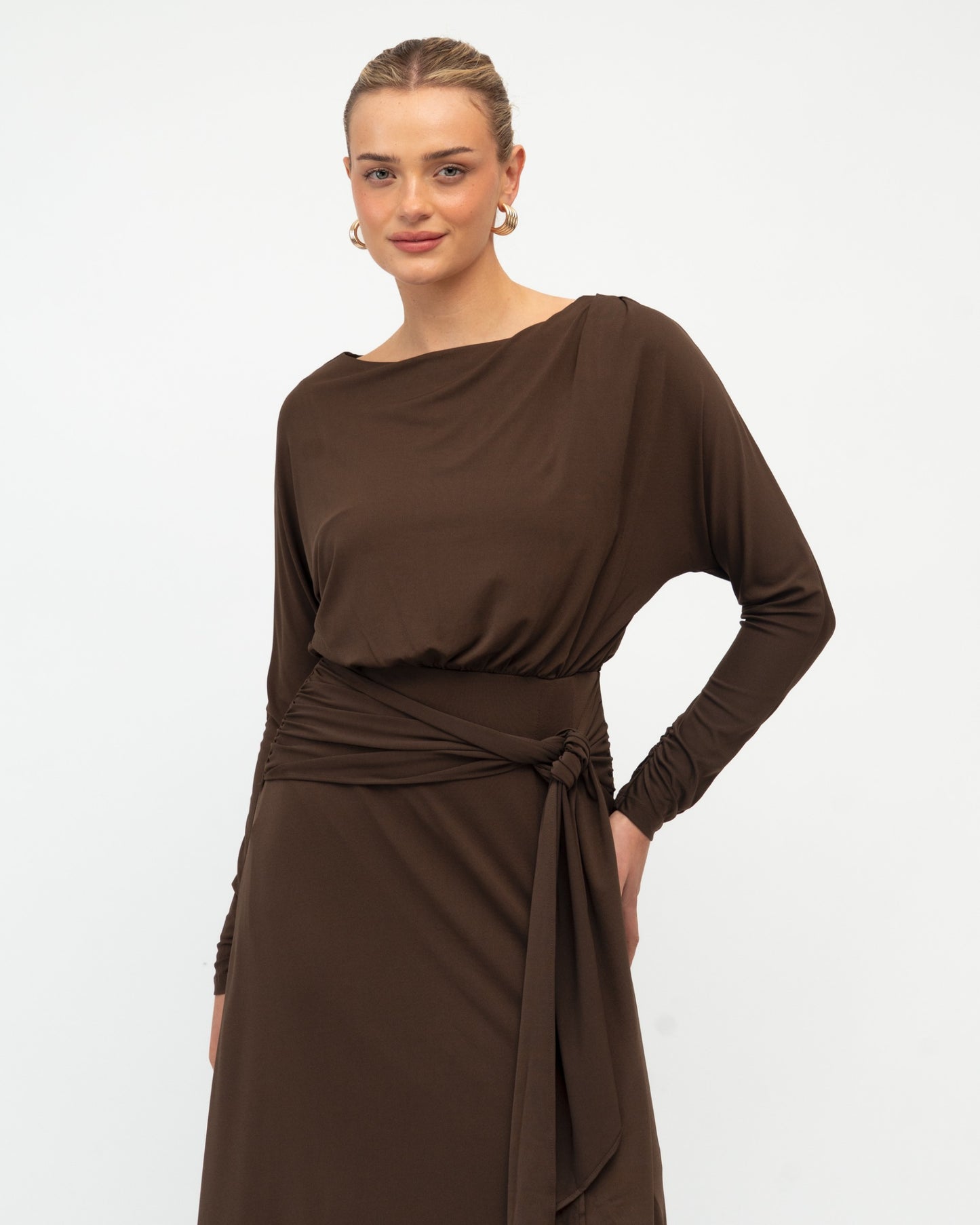 Anika Jersey Dress- Chocolate