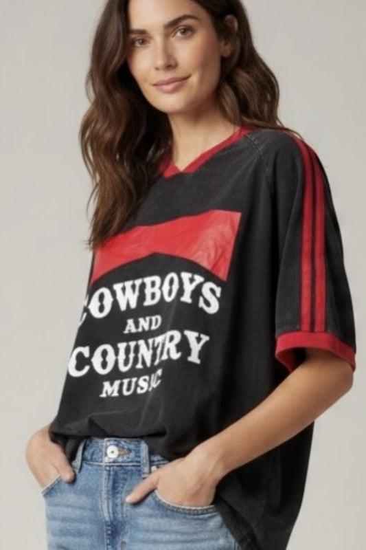 Frankie Cowboys and Country Tee - Black