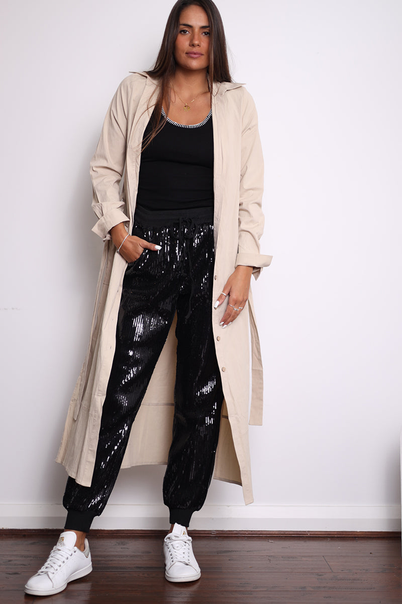 Sequin Pant- Black