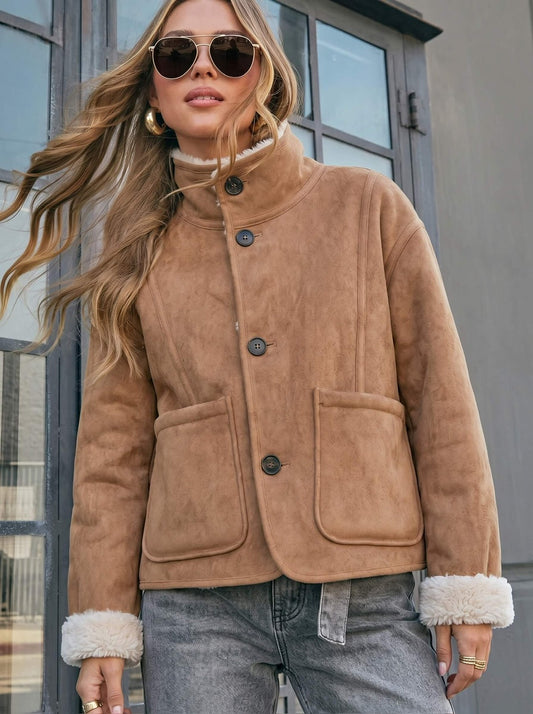 Reversible Wool Jacket- Tan/Natural
