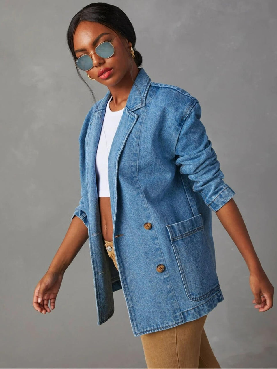 Denim Blazer - Light Blue