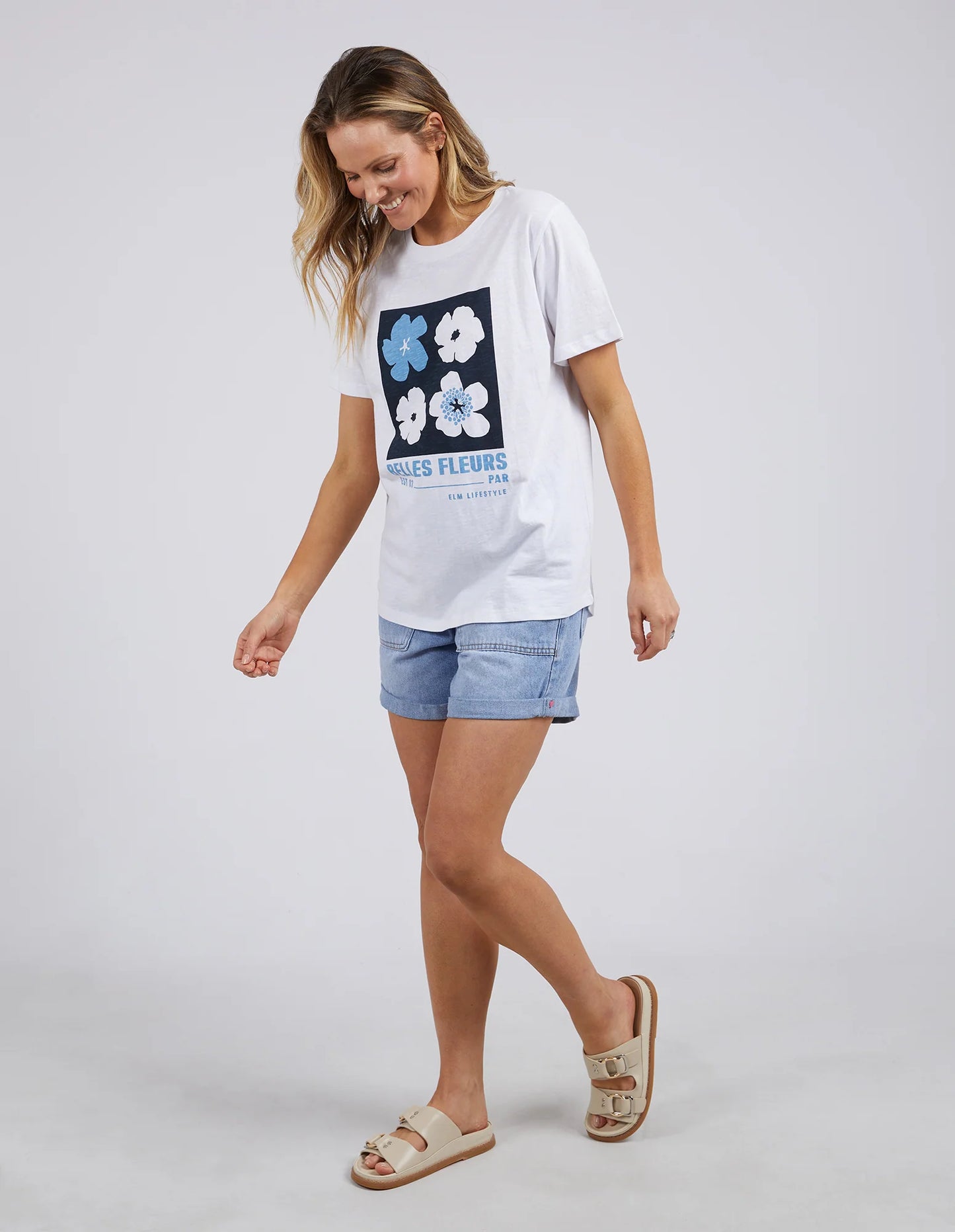 Belle Fleurs Tee - White