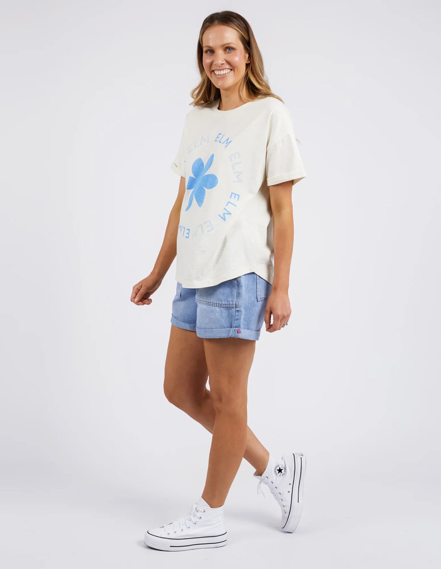 Mango Flower Tee- Pearl