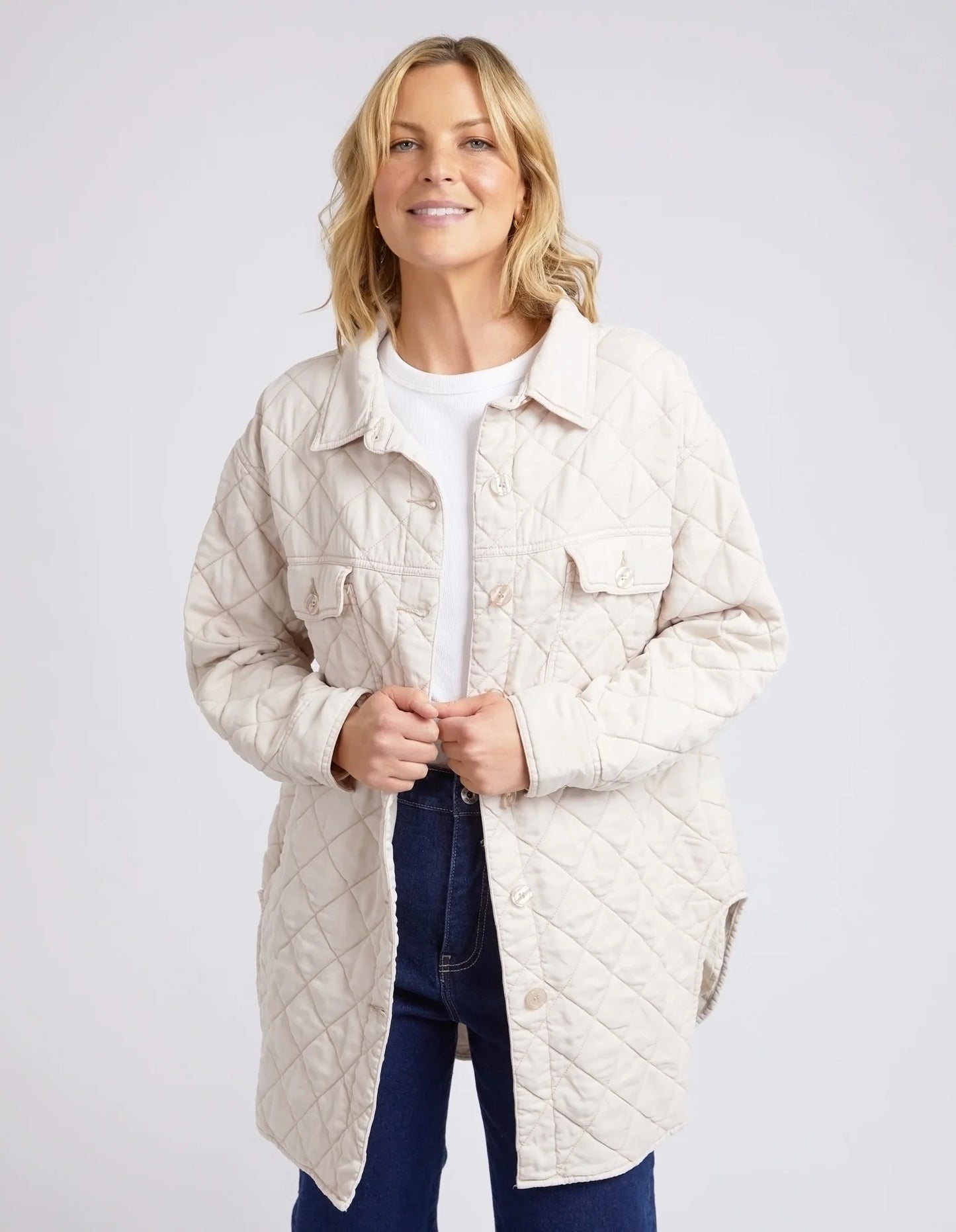 Katie Quilted Jacket- Oatmeal