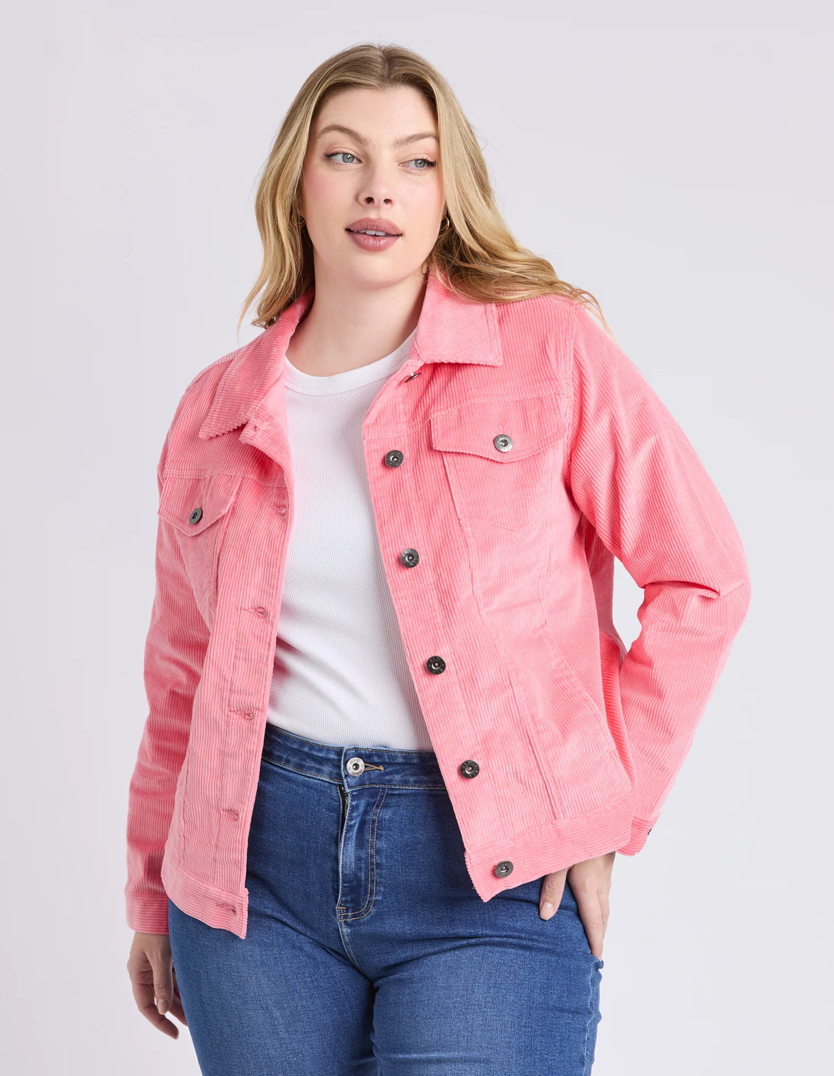 Fleur Cord Jacket - Charm Pink