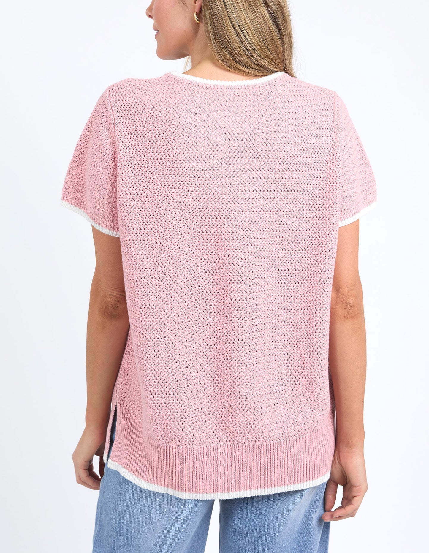 Camellia Shirt Sleeve Knit- Pink Blush