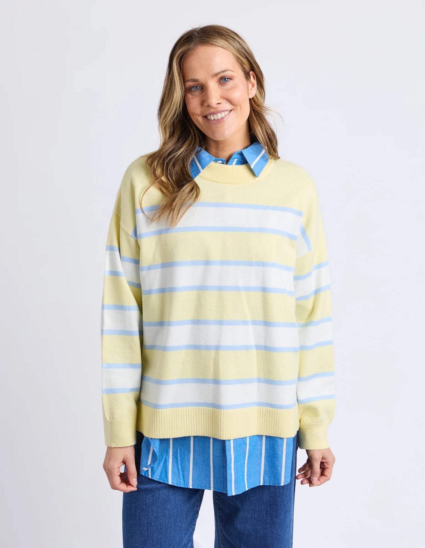 Joni Stripe Knit- Pale Banana Stripe