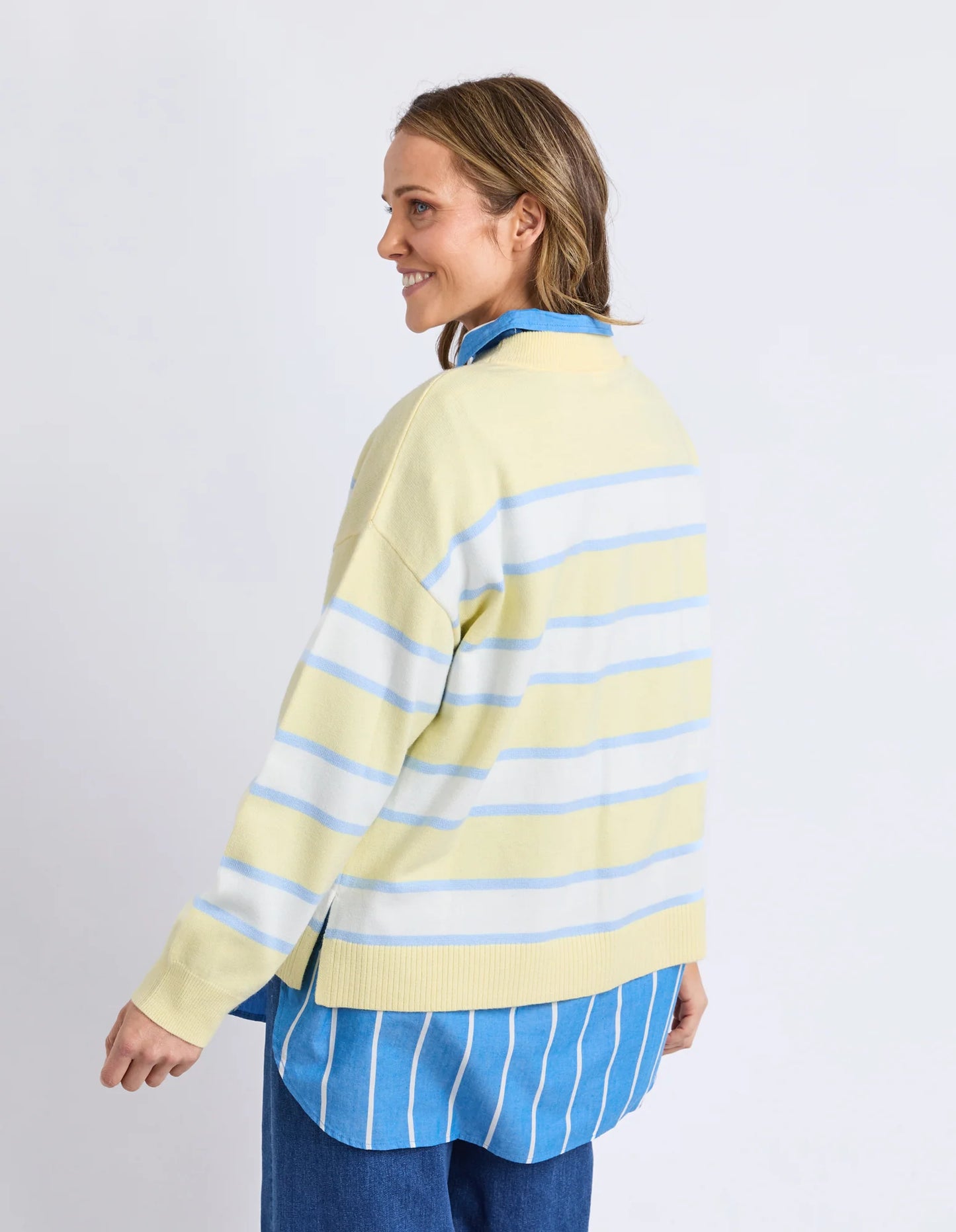 Joni Stripe Knit- Pale Banana Stripe