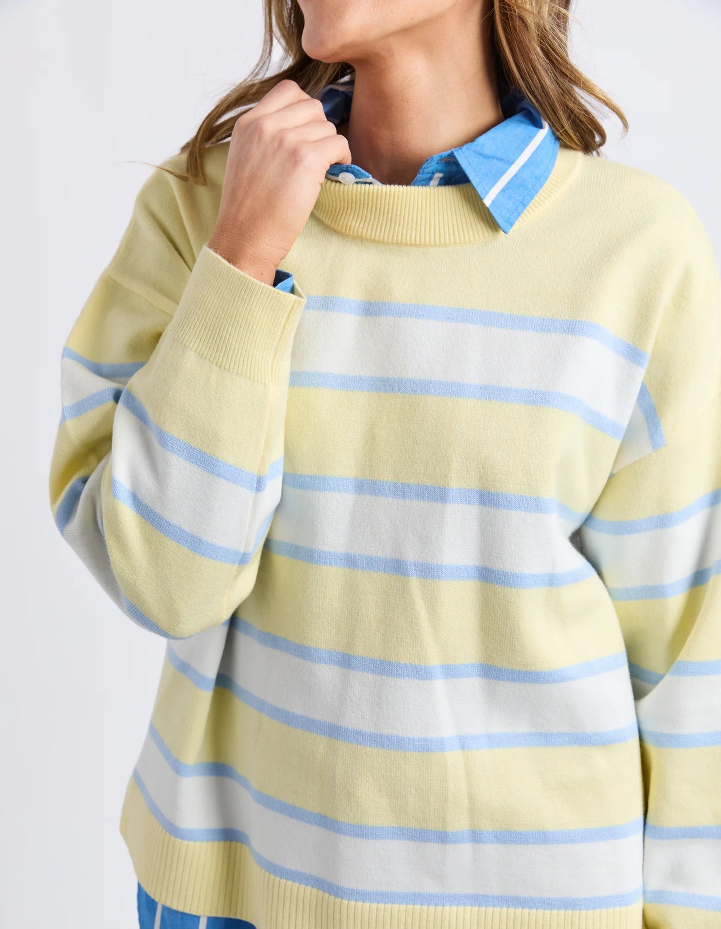 Joni Stripe Knit- Pale Banana Stripe